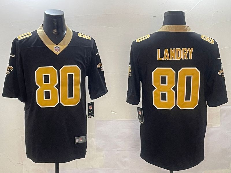 Men New Orleans Saints #80 Landry Black Second generation 2024 Nike Limited NFL Jersey style 4